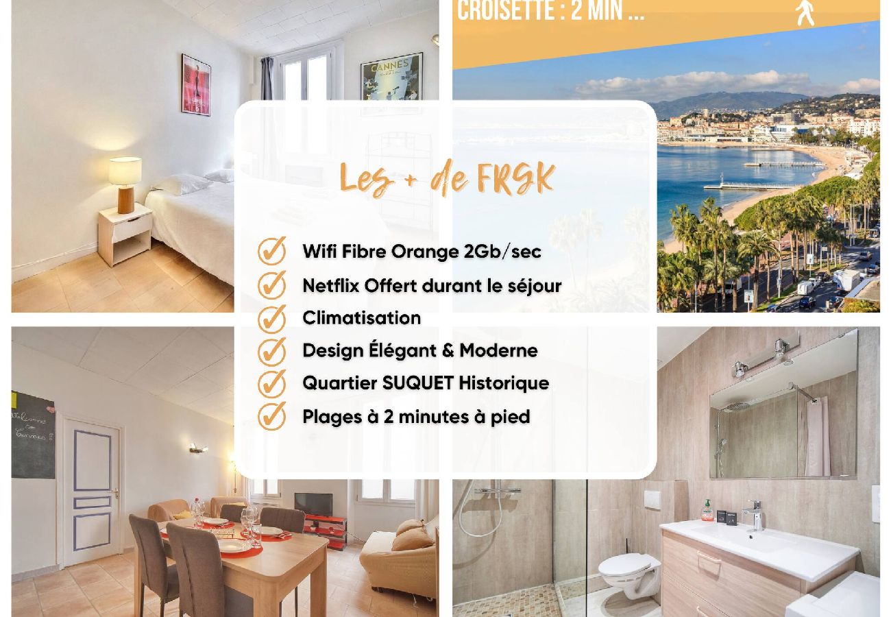 Appartement à Cannes - FRGK Clemenceau 1BR Beach Apartment AC & Ultra-F