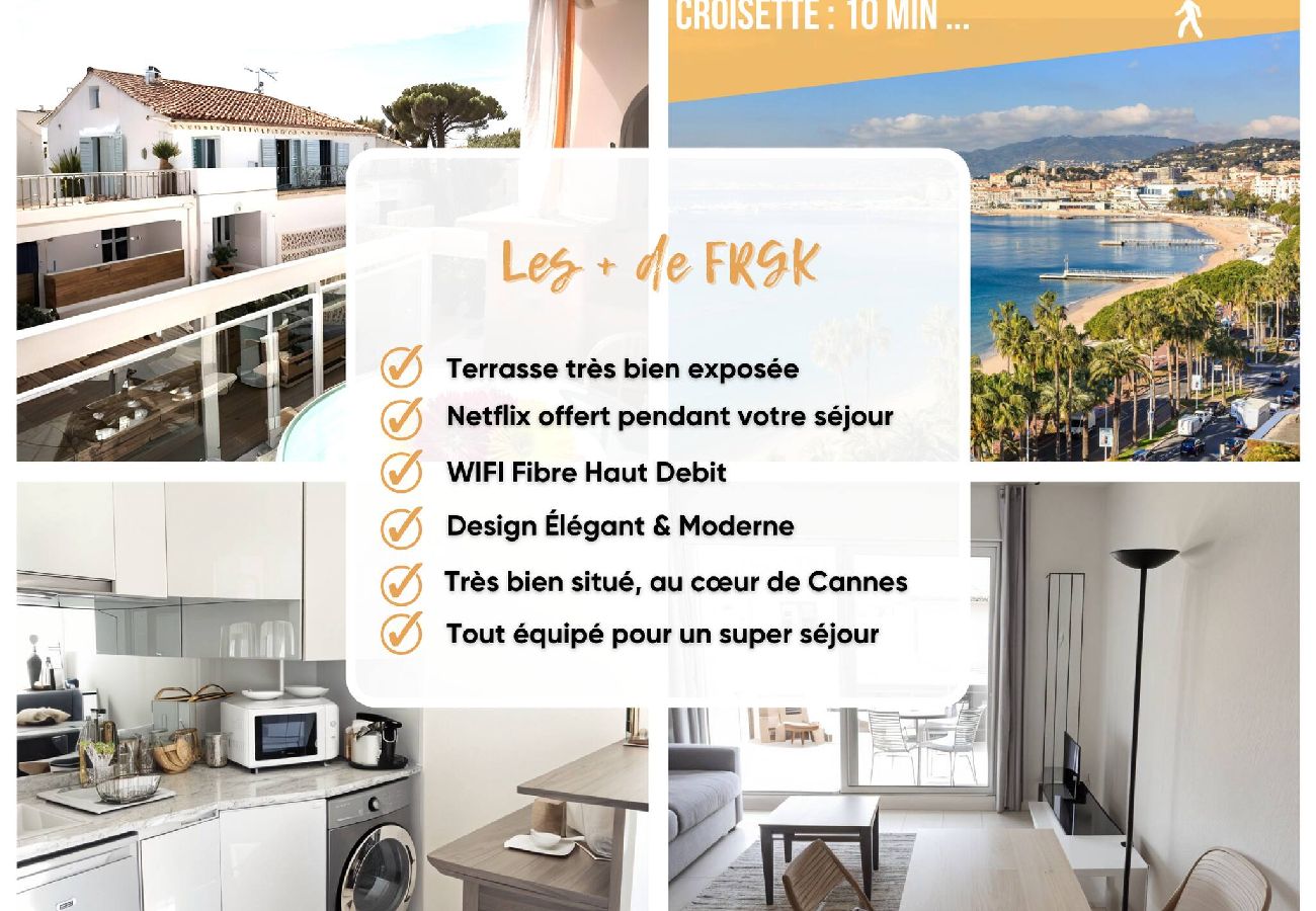 Studio à Cannes - FRGK Gallieni Studio Calme avec Terrasse Privée