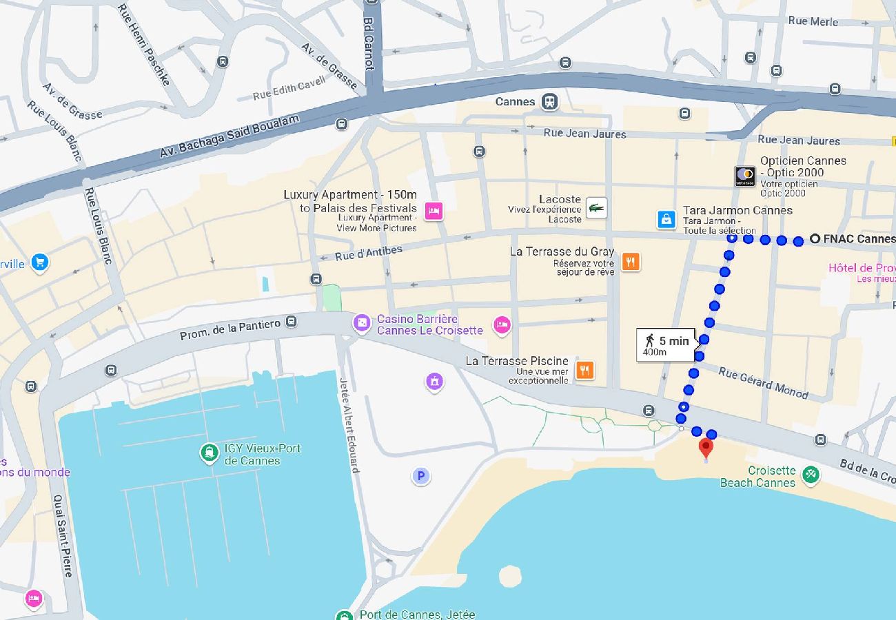 Studio à Cannes - FRGK Victoria 4 Central Cannes 1BR Terrace, AC &