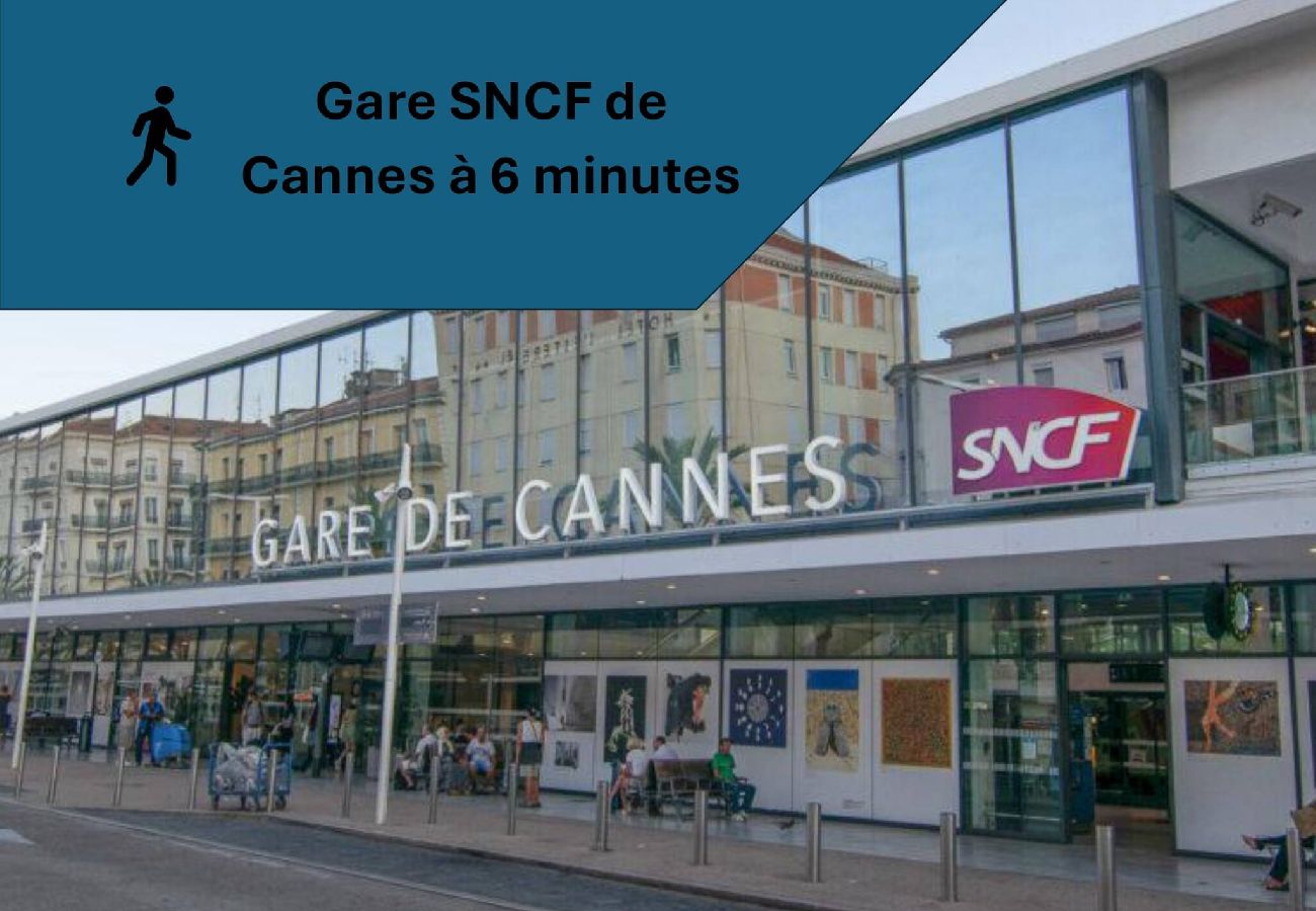 Studio à Cannes - FRGK Victoria 4 Central Cannes 1BR Terrace, AC &