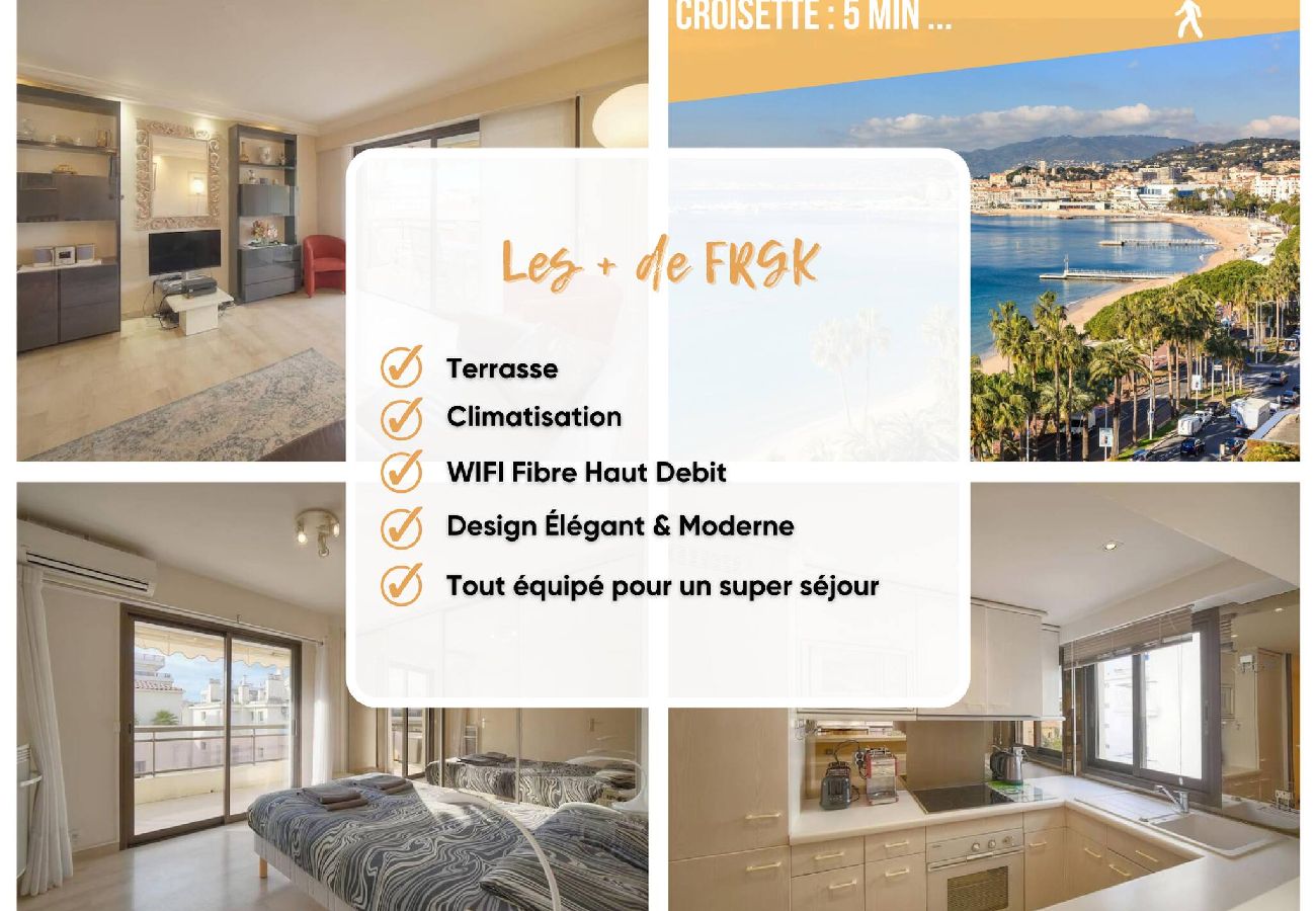 Appartement à Cannes - FRGK Athena Palm Beach 1BR Terrace, AC & Ultra-F