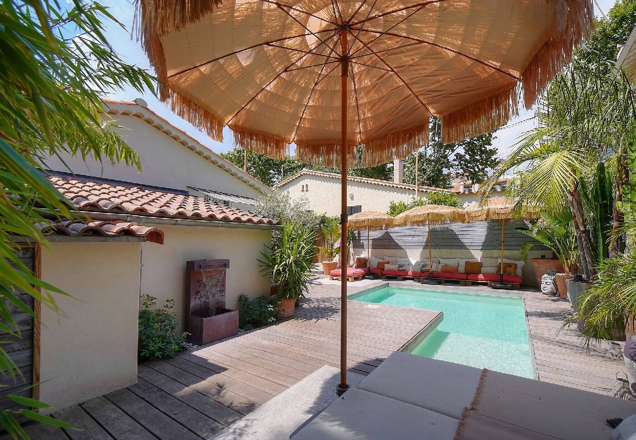 Villa à Le Cannet - FRGK Villa Bohème Chic Private Pool UltraFast WiFi
