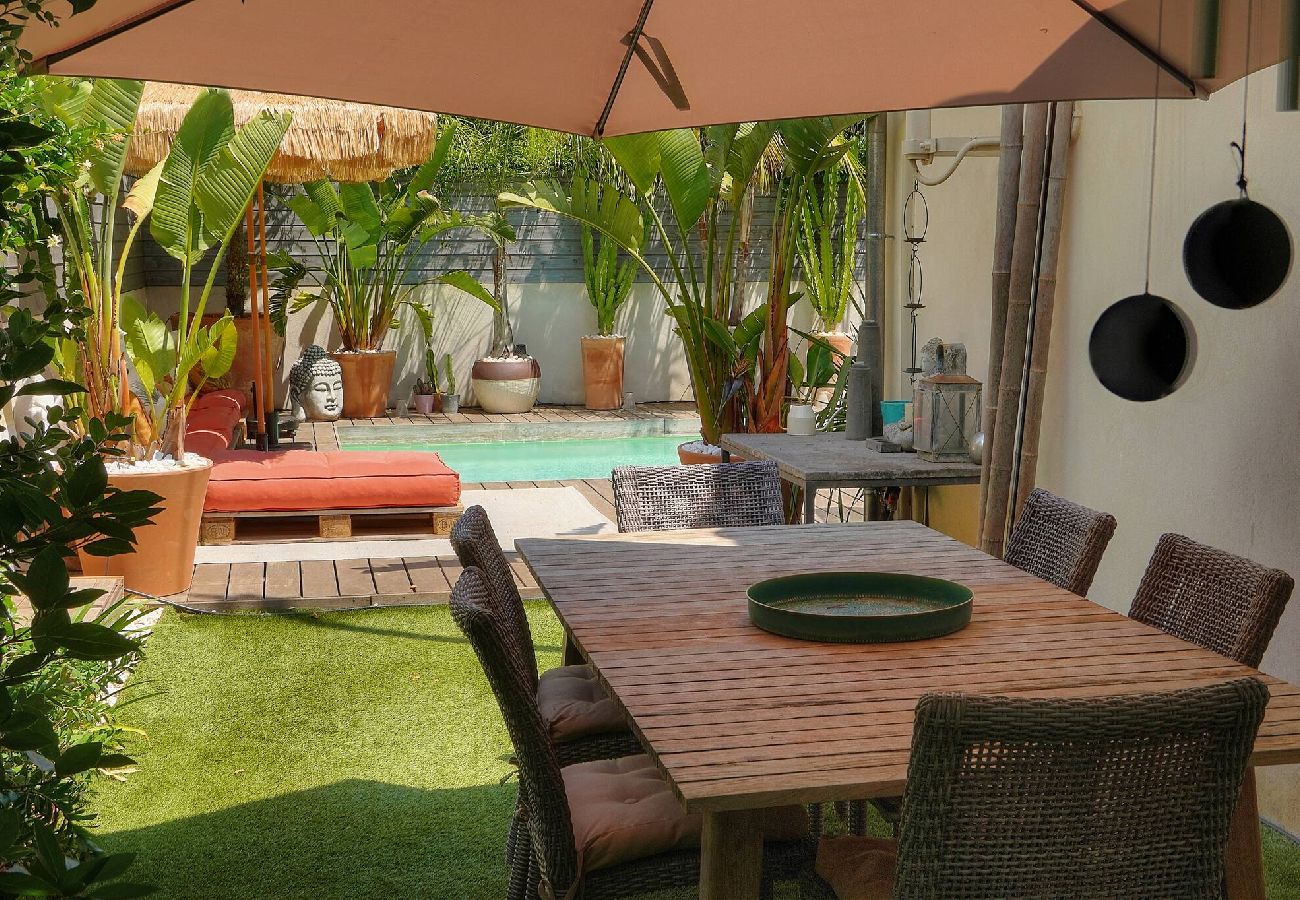 Villa à Le Cannet - FRGK Villa Bohème Chic Private Pool UltraFast WiFi